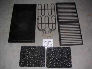 Used Jenn Air Grill Cooktop O BBQ Grates Griddle Rocks Dual Element