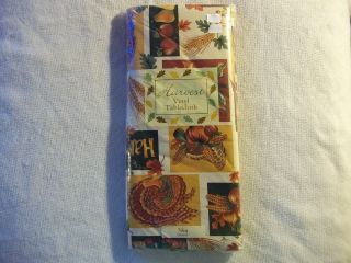 HARVEST TABLECLOTH 70 INCHES ROUND THANKSGIVING FALL AUTUMN NIP