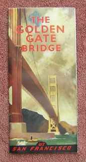 GOLDEN GATE BRIDGE SAN FRANCISCO CALIFORNIA BROCHURE CIRCA 1937