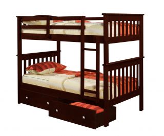Twin Twin Mission Bunkbed w Drawers Cappuccino DFW Free Local Delivery