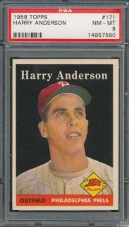 1958 topps 171 harry anderson psa nm mt 8 7560