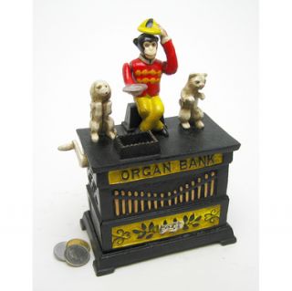Organ Grinders Monkey Authentic Foundry Iron Mechanical Bank Design