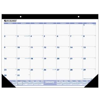  Desk Pad Calendar, 12 Month Jan Dec, 22x17, Black Binding, 2013