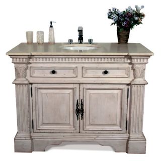 AA Importing Vanity with Brushed Antique Gold Sink in Medium Brown