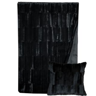Posh Pelts Ocelot Faux Fur Pillow Cover with Rich Black Faux Suede