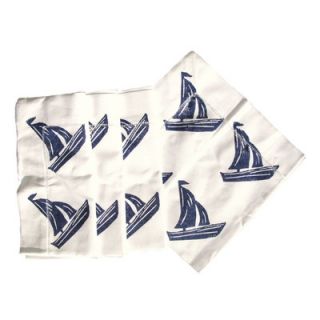 Lowcountry Linens Sailboat Dinner Napkin in Navy   Set of 4