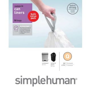 simplehuman Trash Can Liner H (50 Count) 3 liters