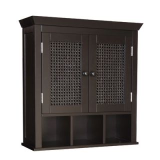 Elegant Home Fashions Madison Avenue Dark Wall Cabinet with Two Doors