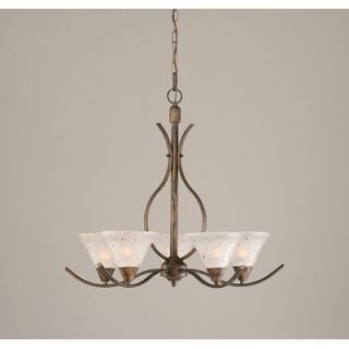 Toltec Lighting Swoop 5 Light Chandelier with Frosted