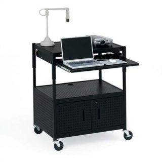  Adjustable Multimedia Presentation Cart with 10 Electrical Outlets