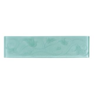 Daltile Molten Glass 3 x 12 Jasmine Decorative Accent Strip in Aqua