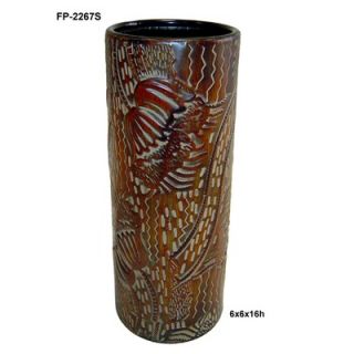 Cheungs Rattan 16 Metal Tall Round Cylinder Vase   FP 2267S