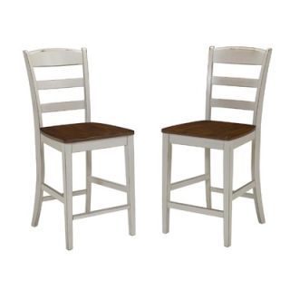 Home Styles Monarch 24 Stool in Antiqued White Sanded and Distressed