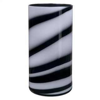 Kosta Boda Twist Low Black & White Vase
