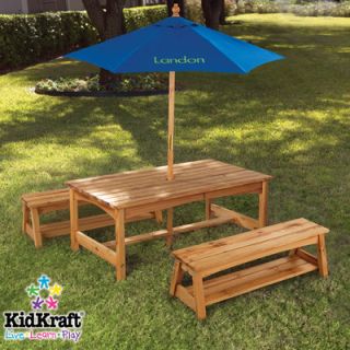 KidKraft Personalized Kids 3 Piece Table and Bench Set