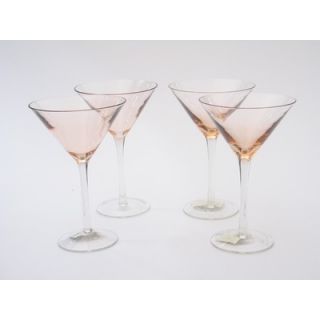 Certified International Glass Stemware Pink Martini Glasses (Set of 4