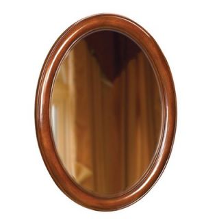 Belle Foret Oval 33 x 25 Bathroom Vanity Mirror in Dark Cherry