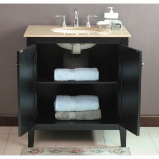 Virtu Padora Single 32 Bathroom Vanity in Black   LS 1037T