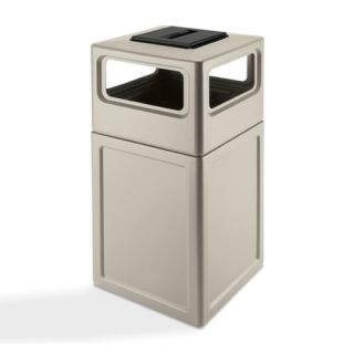 38 Gallon Square Waste Container with Ashtray Dome Lid