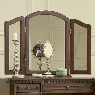 Powell 43 Warm Cherry Vanity Table with Mirror
