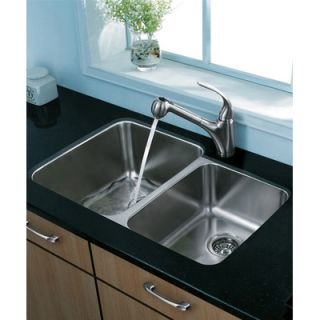 Vigo 60/40 Left Double Bowl Stainless Steel Undermount Kitchen Sink