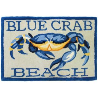 Homefires Accents Waterfront Blue Crab Beach Novelty Rug