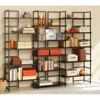 Convenience Concepts Multi L Shaped Bookshelf in Black Wood Grain