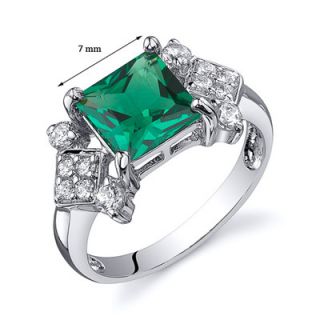 Oravo 1.50 Carats Princess Cut Emerald Ring