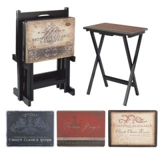 Cape Craftsmen Wines of the World Tuscan Wine TV Tray Set with Stand