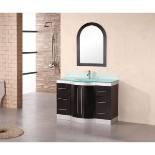 Design Element Jade 48 Single Sink Vanity Set with Tempered Glass