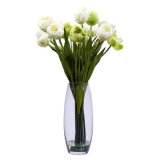 Nearly Natural Tulip with Vase Silk Flower Arrangement