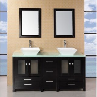 Design Element Arlington 61 Double Sink Bathroom Vanity   DEC072B G