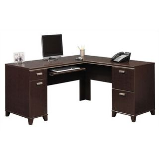 Bush Tuxedo L Shaped Executive Desk with Keyboard and Mouse Shelf