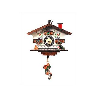 Black Forest Clock with Swinging Boy and Chimneysweep