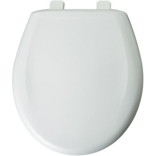 Round Solid Plastic Toilet Seat with Top Tite Hinges