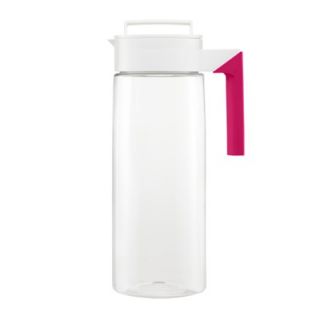 Takeya 66 Oz Fruit Infusion Jug with White Lid and Handle in Raspberry