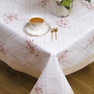 Violet Linen Emerald Embroidered Design 70 Round Tablecloth
