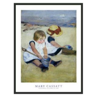 Frames By Mail Children Playing on the Beach by Cassatt Framed Print
