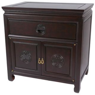 Oriental Furniture Bedside Cabinet in Dark Rosewood   ST PA102D D