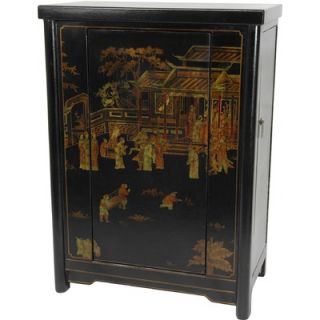 Oriental Furniture Wine Cabinet   LQ WINE BLK
