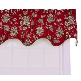 Jeanette Lined Duchess Filler Valance Window Curtain in Red