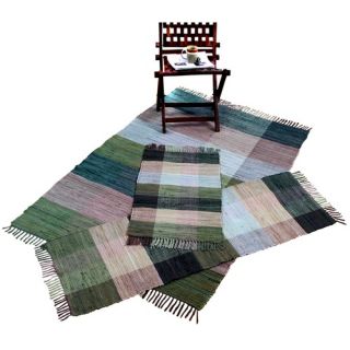 Check Chindi Green 3 Piece Accent Rug Set