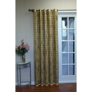 Versailles Home Fashions Bamboo Grommet Top Panel in Green / Ivory