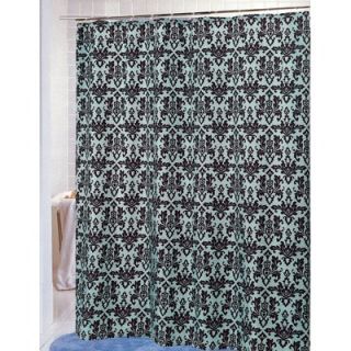 Carnation Home Fashions Damask 100% Polyester Fabric Shower Curtain