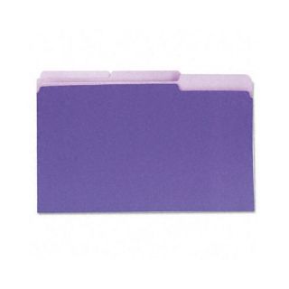  Interior File Folders, 1/3 Cut, Top Tab, Legal, Violet, 100/Box
