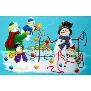 Custom Printed Rugs Seasonal Holiday Snowmen Doormat   DM 105