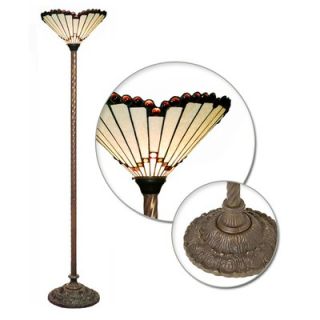 Warehouse of Tiffany White Jewel Torchiere Lamp   1483+BB75B
