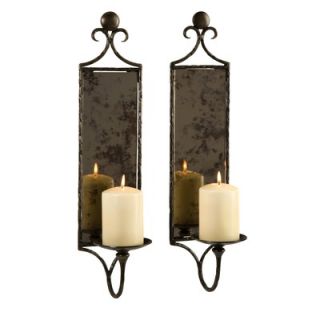 IMAX Hammered Mirror Wall Sconce (Set of 2)