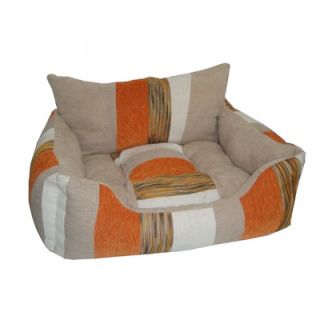 Best Pet Supplies Oval Dog Bed in Orange Stripes   VB468 OR