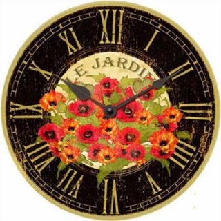 Infinity Instruments 24 Le Jardin Poppy Wall Clock   12628 24